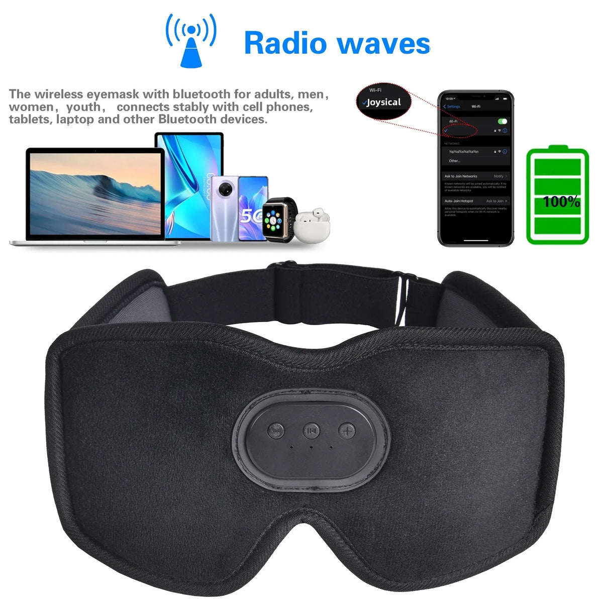 Bluetooth Sleeping Headphones Eye Mask